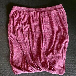 NWOT FREE PEOPLE Plum Red Twisted Bubble Soft Knit Jersey Skirt Size XS